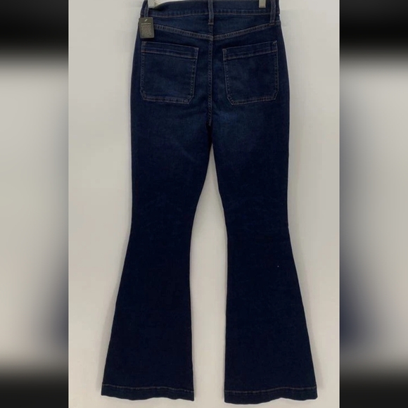 a.n.a Dark Indigo Flare Jeans High Rise Sz 8 - Picture 2 of 9